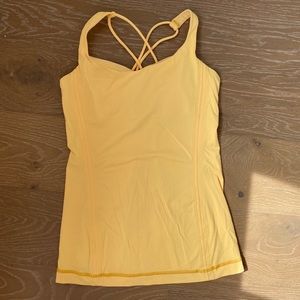 Lululemon Yellow Workout Tank with Built In Bra